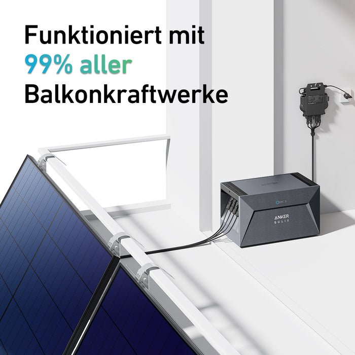 Anker SOLIX Solarbank E1600 + MI80 (BLE) Mikro-Wechselrichter 600/800W