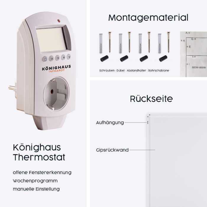 Könighaus Infrarotheizung mit Motiv Kritzelei in 300-1200Watt